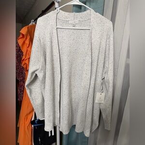 Light Gray Speckled Open Cardigan